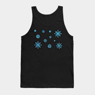 Light Blue Faux Glitter Snowflakes Tank Top